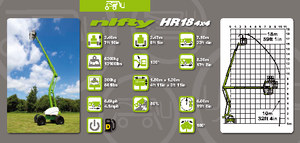 व्हील्ड आर्टिकुलेटिंग बूम लिफ्ट Niftylift HR 18