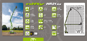 व्हील्ड आर्टिकुलेटिंग बूम लिफ्ट Niftylift HR 21
