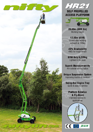 व्हील्ड आर्टिकुलेटिंग बूम लिफ्ट Niftylift HR 21