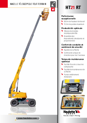 व्हील्ड टेलीस्कोपिक बूम लिफ्ट Haulotte HT21 RT O
