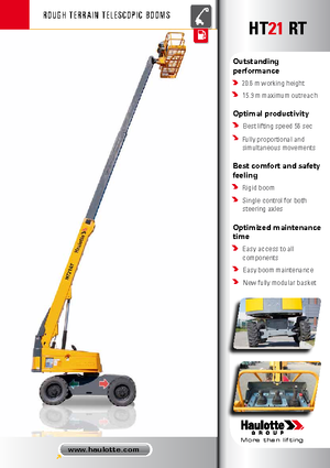 व्हील्ड टेलीस्कोपिक बूम लिफ्ट Haulotte HT21 RT PRO