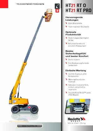 व्हील्ड टेलीस्कोपिक बूम लिफ्ट Haulotte HT21 RT O