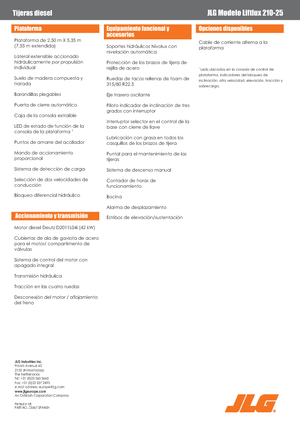 व्हील्ड सिज़र लिफ्ट JLG Liftlux 210-25