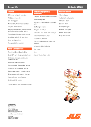 व्हील्ड सिज़र लिफ्ट JLG M3369LE