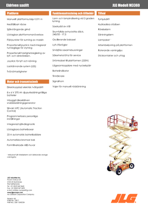 व्हील्ड सिज़र लिफ्ट JLG M3369LE