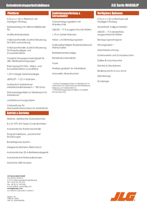 व्हील्ड आर्टिकुलेटिंग बूम लिफ्ट JLG M400AJP
