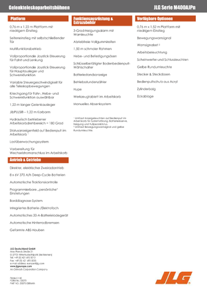 व्हील्ड आर्टिकुलेटिंग बूम लिफ्ट JLG M400AJPN