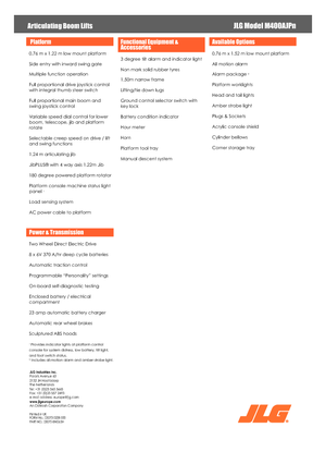 व्हील्ड आर्टिकुलेटिंग बूम लिफ्ट JLG M400AJPN