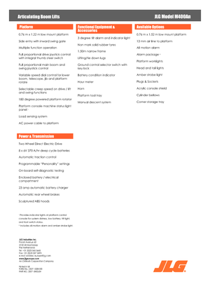 व्हील्ड आर्टिकुलेटिंग बूम लिफ्ट JLG M400AN