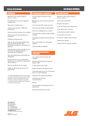 व्हील्ड आर्टिकुलेटिंग बूम लिफ्ट JLG M400AN