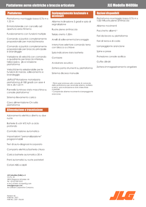 व्हील्ड आर्टिकुलेटिंग बूम लिफ्ट JLG M400AN