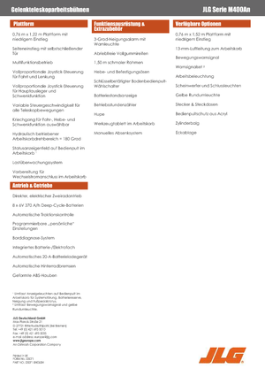 व्हील्ड आर्टिकुलेटिंग बूम लिफ्ट JLG M400AN