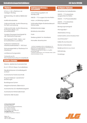 व्हील्ड आर्टिकुलेटिंग बूम लिफ्ट JLG M450A