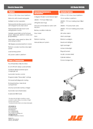 व्हील्ड आर्टिकुलेटिंग बूम लिफ्ट JLG M450A