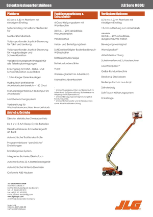 व्हील्ड टेलीस्कोपिक बूम लिफ्ट JLG M600JA