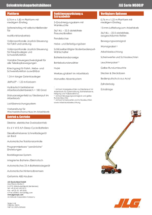 व्हील्ड टेलीस्कोपिक बूम लिफ्ट JLG M600JP
