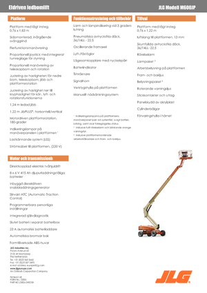 व्हील्ड टेलीस्कोपिक बूम लिफ्ट JLG M600JP