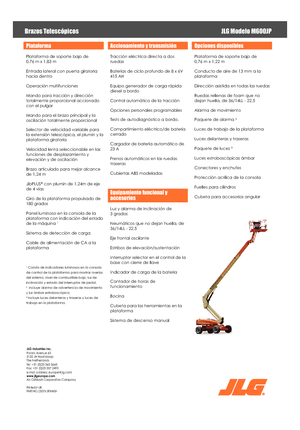 व्हील्ड टेलीस्कोपिक बूम लिफ्ट JLG M600JP