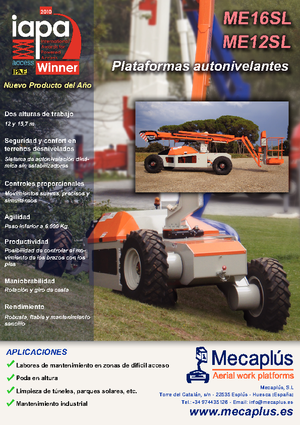 व्हील्ड आर्टिकुलेटिंग बूम लिफ्ट Mecaplús ME 12 SL (4x4)