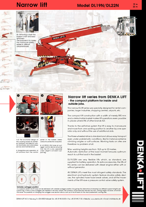व्हील्ड टेलीस्कोपिक बूम लिफ्ट Denka-Lift - Rothlehner Narrow DL19N 
