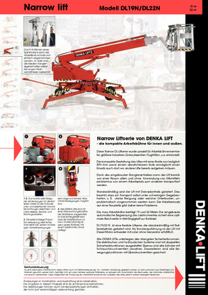 व्हील्ड टेलीस्कोपिक बूम लिफ्ट Denka-Lift - Rothlehner Narrow DL19N 