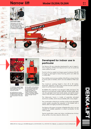 व्हील्ड टेलीस्कोपिक बूम लिफ्ट Denka-Lift - Rothlehner Narrow DL28N 