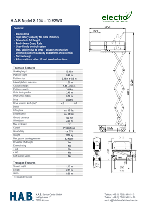 व्हील्ड सिज़र लिफ्ट HAB S 104-10 E 2WD