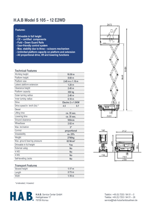 व्हील्ड सिज़र लिफ्ट HAB S 105-12 E 2WD