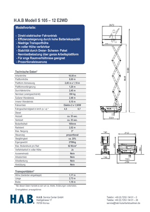 व्हील्ड सिज़र लिफ्ट HAB S 105-12 E 2WD