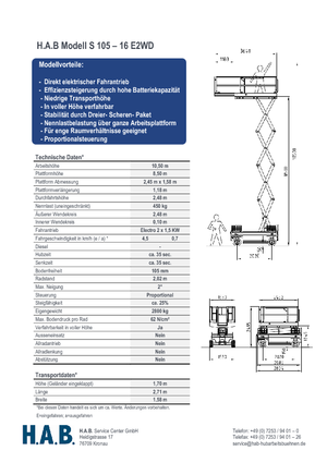 व्हील्ड सिज़र लिफ्ट HAB S 105-16 E 2WD