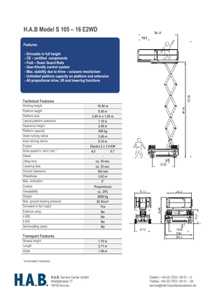 व्हील्ड सिज़र लिफ्ट HAB S 105-16 E 2WD