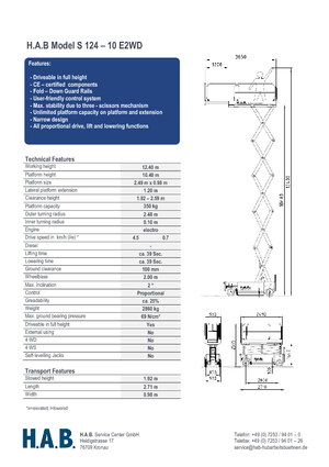 व्हील्ड सिज़र लिफ्ट HAB S 124-10 E 2WD