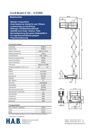 व्हील्ड सिज़र लिफ्ट HAB S 125-12 E 2WD