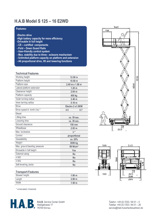 व्हील्ड सिज़र लिफ्ट HAB S 125-16 E 2WD