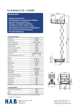 व्हील्ड सिज़र लिफ्ट HAB S 125-16 E 2WD