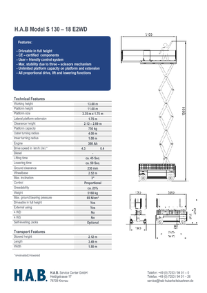 व्हील्ड सिज़र लिफ्ट HAB S 130-18 E 2WD