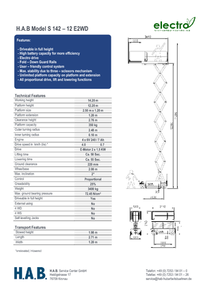 व्हील्ड सिज़र लिफ्ट HAB S 142-12 E 2WD