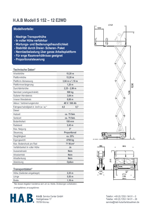 व्हील्ड सिज़र लिफ्ट HAB S 152-12 E 2WD S