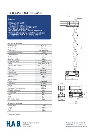 व्हील्ड सिज़र लिफ्ट HAB S 154-18 D 4WD S