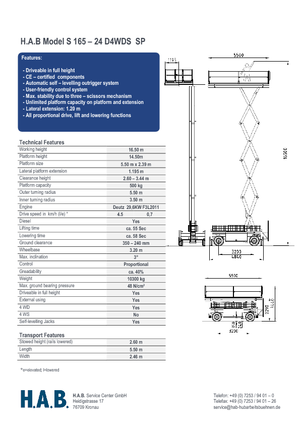 व्हील्ड सिज़र लिफ्ट HAB S 165-24 D 4WD S SP