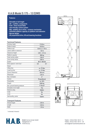 व्हील्ड सिज़र लिफ्ट HAB S 175-12 E 2WD