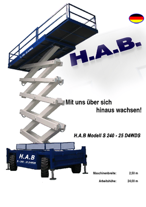 व्हील्ड सिज़र लिफ्ट HAB S 240-25 D 4WD S