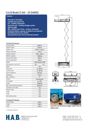 व्हील्ड सिज़र लिफ्ट HAB S 240-25 D 4WD S