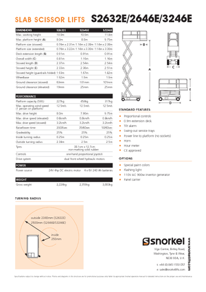 व्हील्ड सिज़र लिफ्ट Snorkel S2632E
