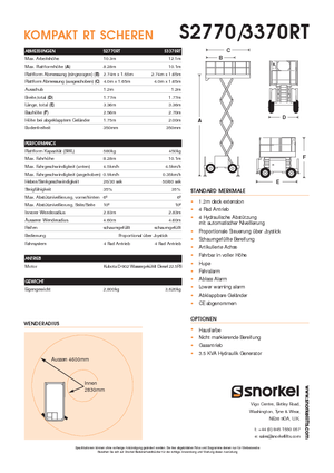 व्हील्ड सिज़र लिफ्ट Snorkel S3370RT