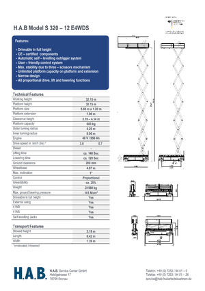 व्हील्ड सिज़र लिफ्ट HAB S 320-12 E 4WD S