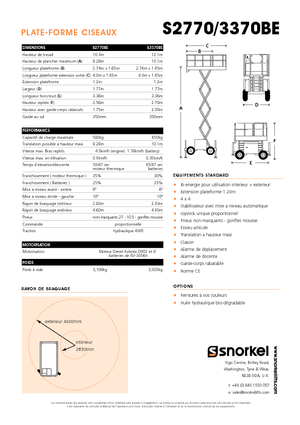 व्हील्ड सिज़र लिफ्ट Snorkel S3370BE