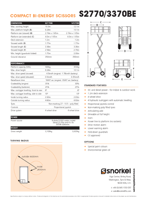 व्हील्ड सिज़र लिफ्ट Snorkel S3370BE