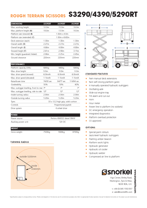 व्हील्ड सिज़र लिफ्ट Snorkel S 4390 RT