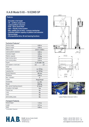 व्हील्ड सिज़र लिफ्ट HAB S 65-10 E 2WD SP